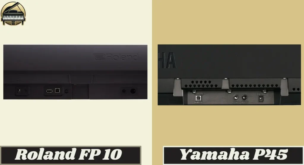 connectivity-and-features-roland-fp10-vs-yamaha-p45 connectivity and features comparison roland fp 10 vs yamaha p45 digital piano