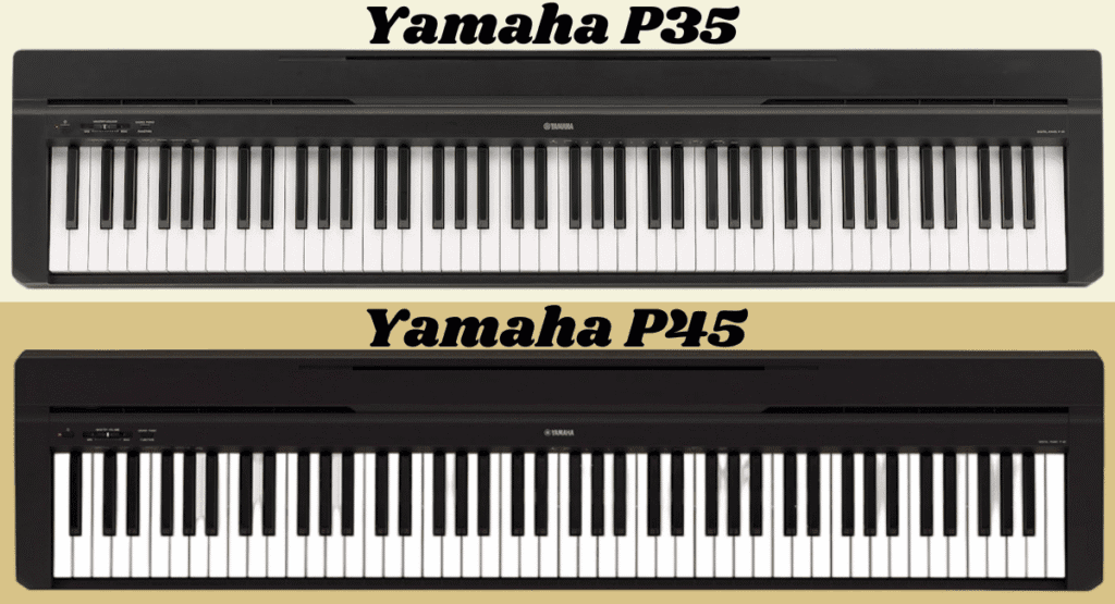 yamaha p35 vs p45 digital piano comparison side by side