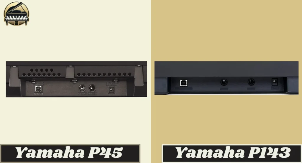 yamaha-p45-vs-p143-connectivity yamaha p45 vs p143 connectivity options including headphone jack and line out